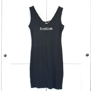 Bebe ribbed vneck tank dress